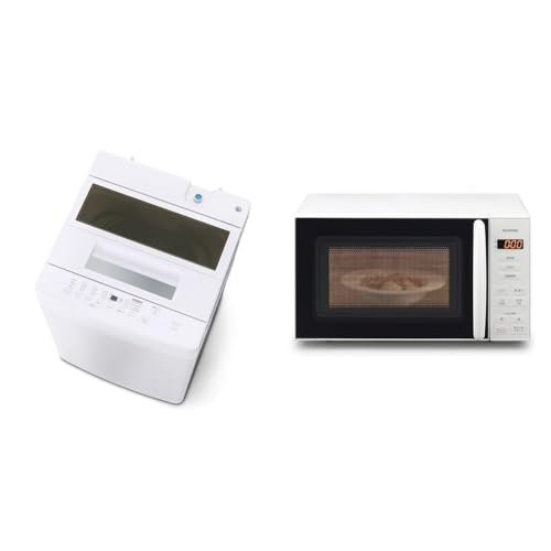 【セット買い】アイリスオーヤマ 洗濯機 7kg ホワイト ITW-70A01-W +電子レンジ 17L ターンテーブル 単機能